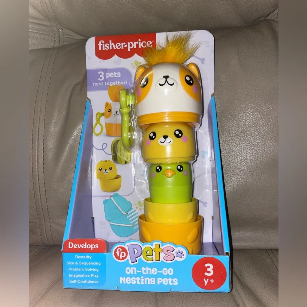 Mattel On-the-Go Nesting Pet Toy 3 Pets New In Box Baby Toddler Learn Grow Fun